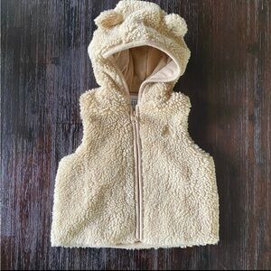 GAP Cream Teddy Bear Hooded Vest for Kids